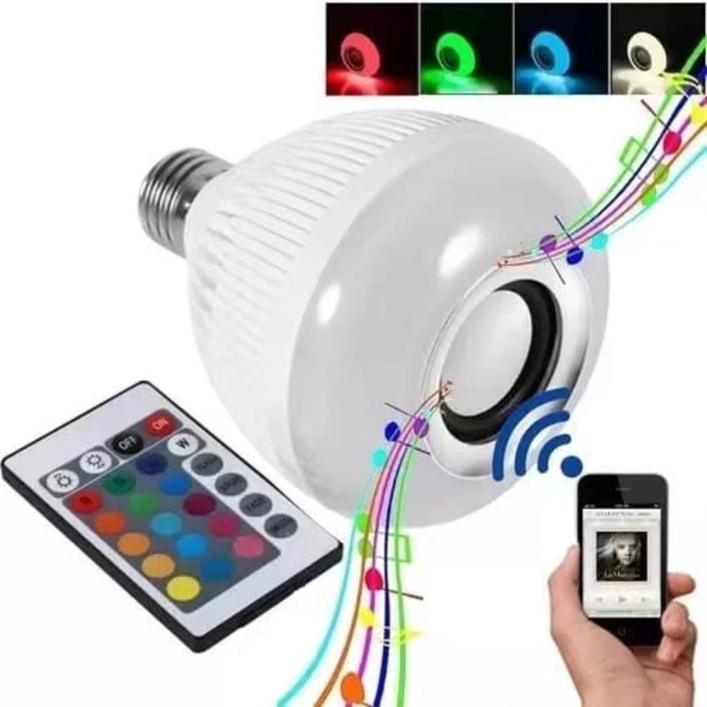 Lampada Bluetooth De Led Caixa De Som C Controle